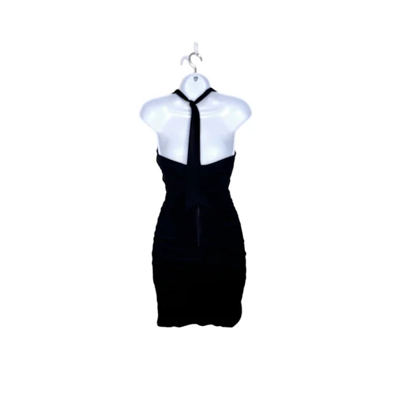 Women's NWT Speechless Black Rhinestone Shirred Halter Dress Size S - Picture 2 of 5